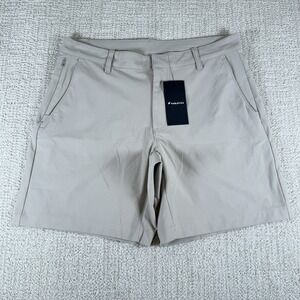 NWT Fabletics Men's 33 Beige Performance Polyester 8" Chino Shorts